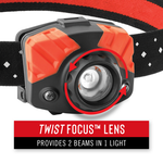 FL75R - Coast Rechargeable Pure Beam Focusing LED Headlamp - 530 Lumens Li-ion or 3 X AAA