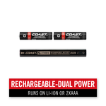 HP3R - Coast Rechargeable Universal Beam Twist Focus LED Torch 385 Lumens Li-Poly or 2 X AAA