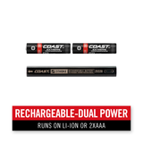 HP3R - Coast Rechargeable Universal Beam Twist Focus LED Torch 385 Lumens Li-Poly or 2 X AAA