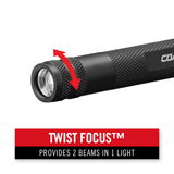 HP3R - Coast Rechargeable Universal Beam Twist Focus LED Torch 385 Lumens Li-Poly or 2 X AAA