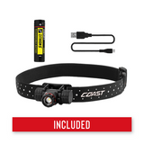 XPH25R - Coast Rechargeable Pure Beam Focusing LED Headlamp - 400 Lumens