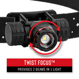 XPH25R - Coast Rechargeable Pure Beam Focusing LED Headlamp - 400 Lumens