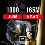 XPH30R - Coast Rechargeable Pure Beam Focusing LED Headlamp- 1000 Lumens on Turbo Mode
