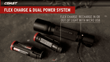 HP7R - Coast Rechargeable Long Distance Focusing LED Torch - 300 Lumens Li-ion or 4 X AAA