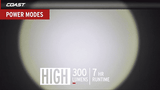 HP7R - Coast Rechargeable Long Distance Focusing LED Torch - 300 Lumens Li-ion or 4 X AAA