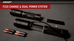 SX300R - Coast Rechargeable Pure Beam LED Torch with Extendable COB White + Red Area Lights 850 Lumens