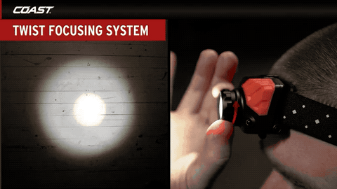 Coast FL70 435 Lumen Pure Beam Focusing Headlamp - 3AAA Battery, Adjustable Beam For Hands-Free Light